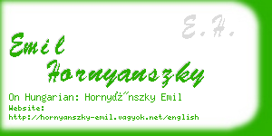 emil hornyanszky business card